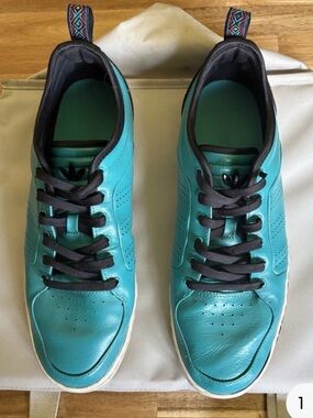 adidas Teal Low-Top Sneakers with Black Accents